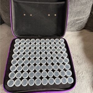 Portable Purple Zip Storage Case with Clear Plastic Pots Diamond Art!